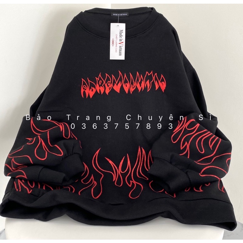 [Mã 12FASHIONSALE1 giảm 10K đơn 50K] [CÓ ẢNH THẬT] Áp Nỉ Sweater Lửa Hot Unisex FREESHIP Form Rộng Nam Nữ Ulzzang