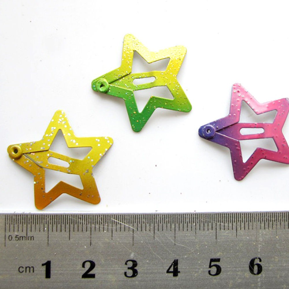 Set 12 Kẹp Tóc Kim Loại Hình Bướm Nhiều Màu Cho Bé Gái