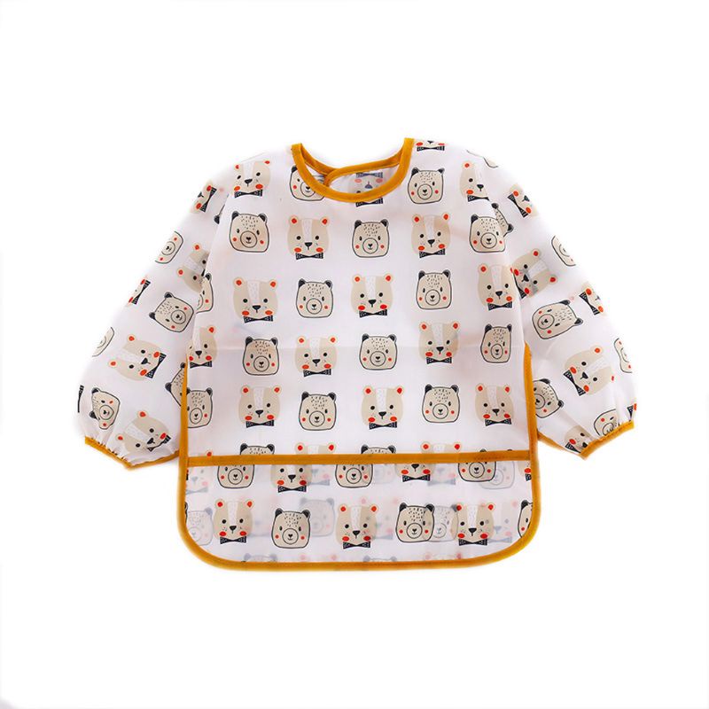 Yếm Ăn Dài Tay Chất Liệu Polyester Mềm Mại Cho Bé Sơ Sinh