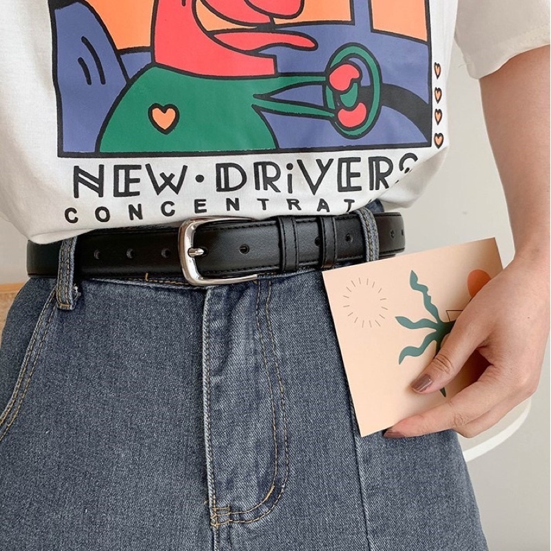 Dây nịt thắt lưng bản vừa style Hàn Quốc dễ thương