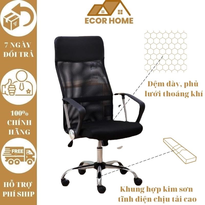 Ghế Văn Phòng Chân Xoay Làm Việc Ghế Công Thái Học Thiết Kế Bảo Vệ Cột Sống Cao Cấp