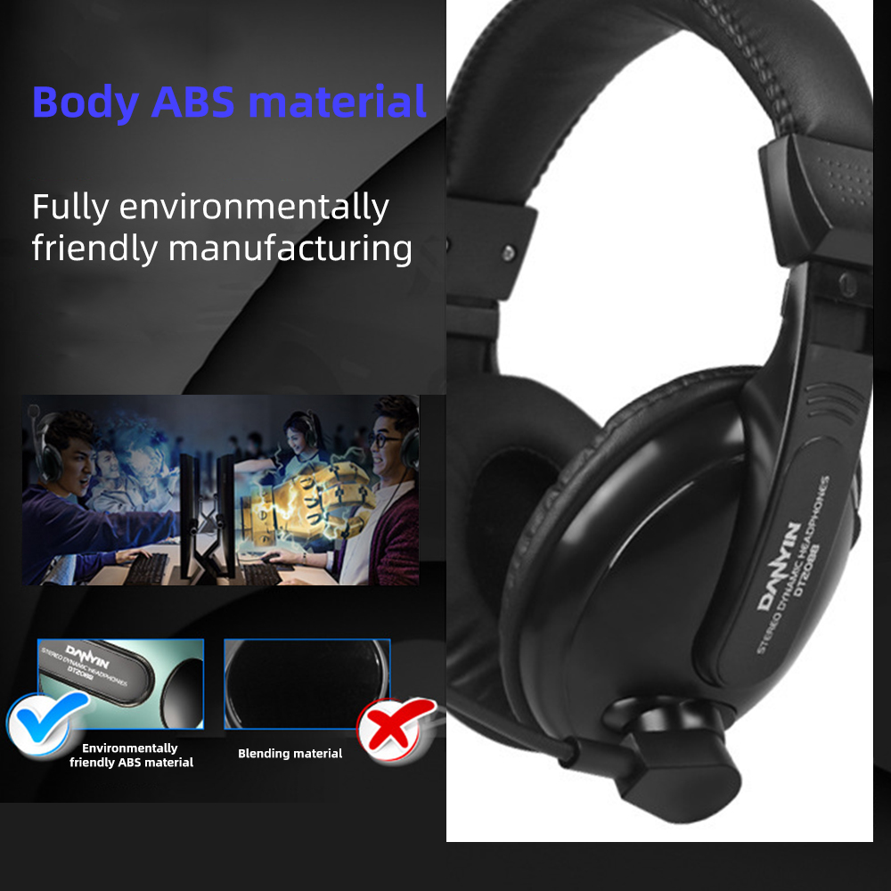 Online Classes Headset Headphone Single 3.5mm Port Professional HD Noise Reduction Headphone Foldable Microphone Gaming Headset