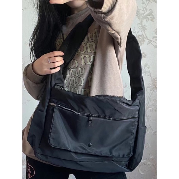 Túi đeo chéo unisex bao tử vải chống thấm siêu to