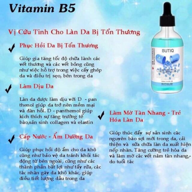 Serum Vitamin B5 BUTIQLAD HÀNG CHÍNH HÃNG 100% đổi vỏ mới