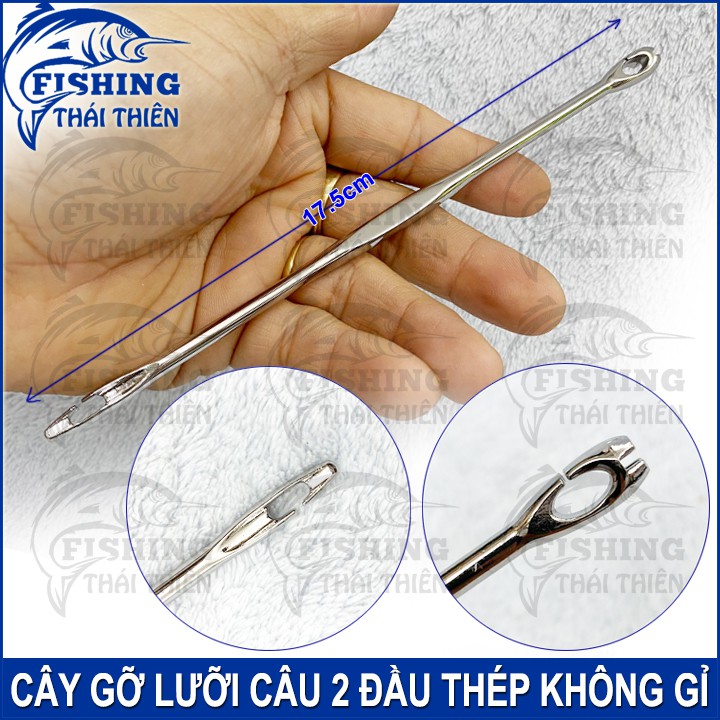 Cây Gỡ Lưỡi Câu Cá 2 Đầu Thép Không Gỉ 17.5cm Chuyên Nghiệp Dùng Gỡ Cá Tiện Lợi