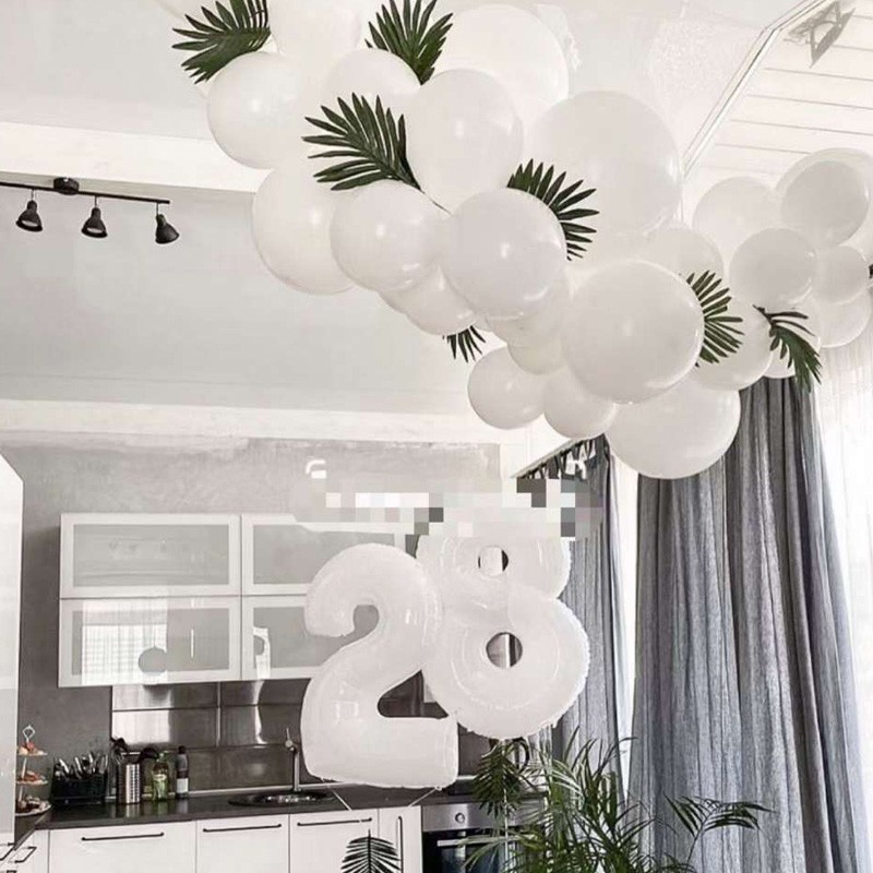 Bong bóng trang trí hình chữ số 2.8ft màu trắng dùng trang trí đám tiệc sinh nhật vui nhộn