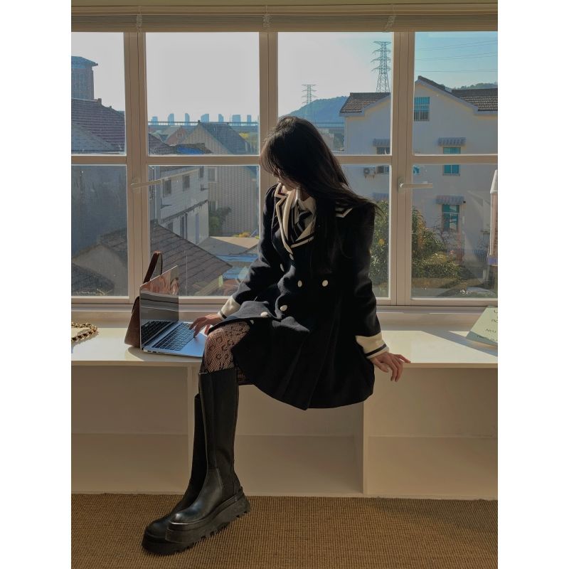 Áo Sơ Mi Len Ôm Eo Phong Cách Anh Quốc Thời Trang Mùa Xuân Cho Nữ