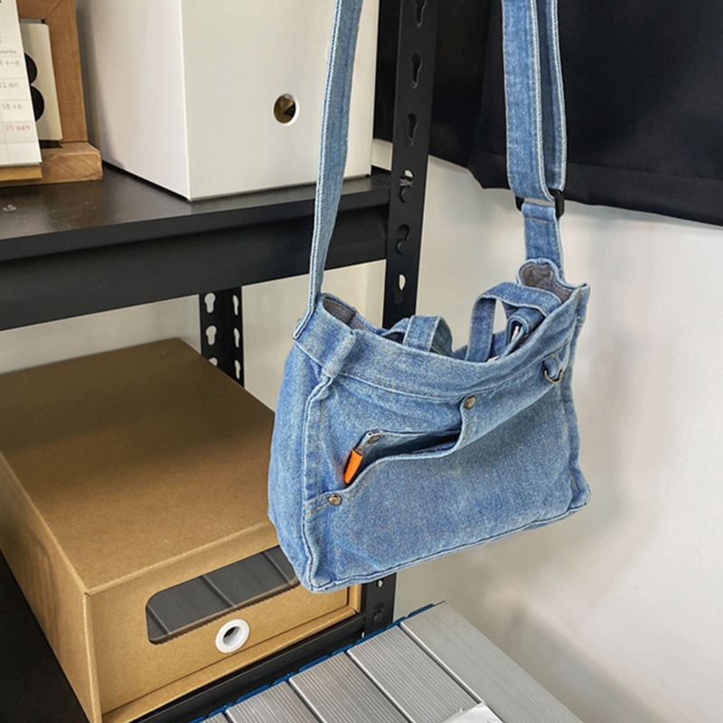 Túi Đeo Chéo Vải Denim Thời Trang Cho Nữ Ví