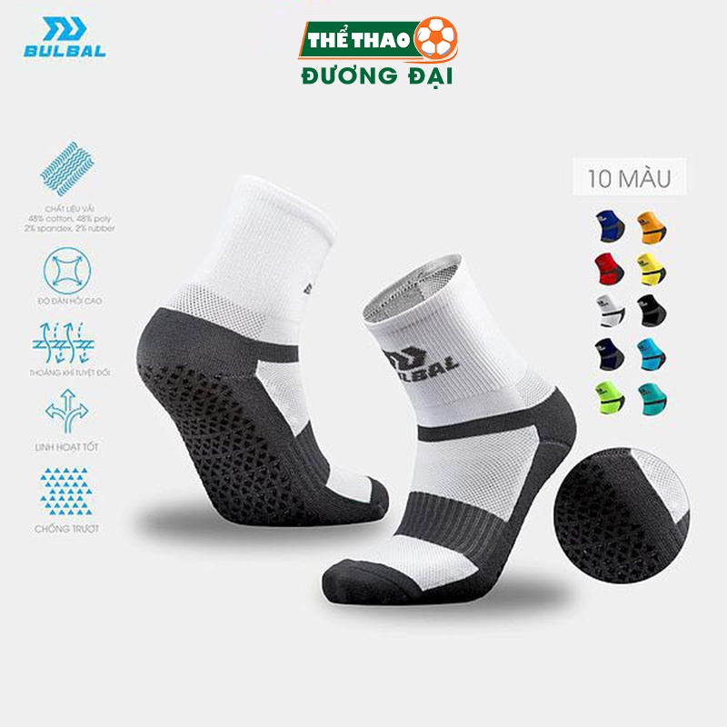 Tất Vớ Chống Trơn Bulbal   Vớ Đá Banh Tất Chống Trượt Đá Bóng Lửng Chất Liệu Cotton Ngăn Mùi Hôi