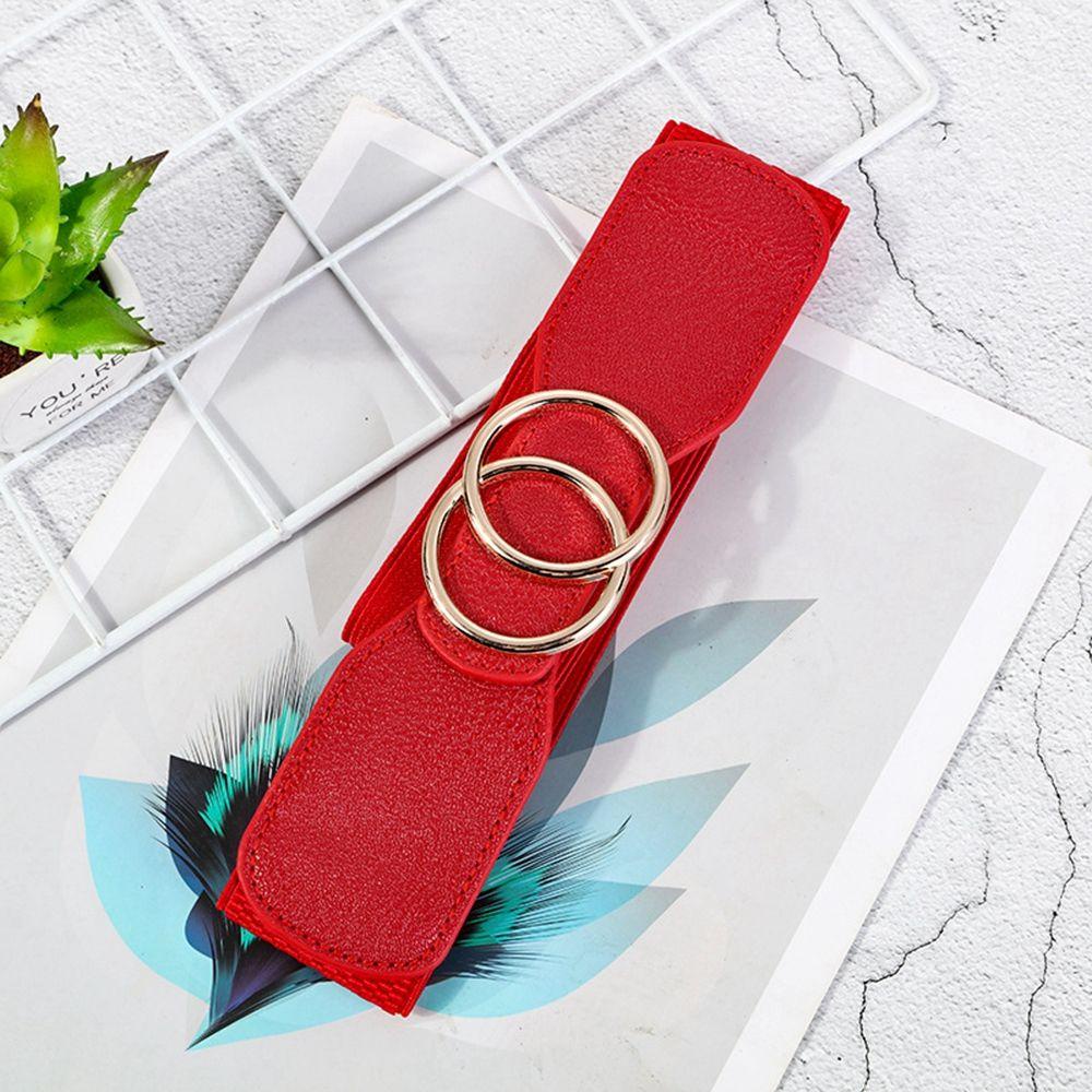 Thắt Lưng Co Giãn Bản Rộng Có Khóa Kim Loại Tròn Điều Chỉnh Được VANES1 Phong Cách Hàn Quốc Dễ Phối