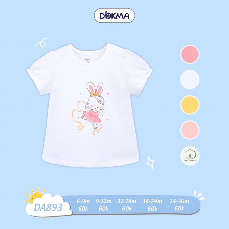 [DA893] Áo cộc tay cotton bé gái Dokma