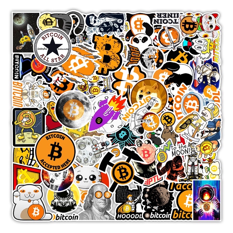 Hình Dán Sticker BITCOIN Chống Nắng, Chống Nước Dán Mũ Bảo Hiểm, Vali, Điện Thoại