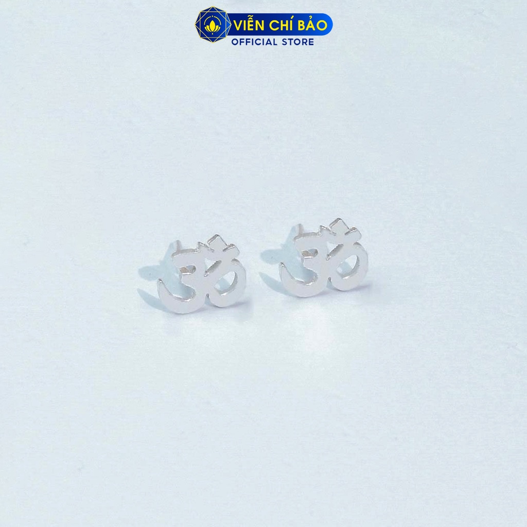 Bông tai bạc nữ nụ chữ Om chất liệu bạc S925 thời trang phụ kiện trang sức nữ thương hiệu Viễn Chí Bảo B000085