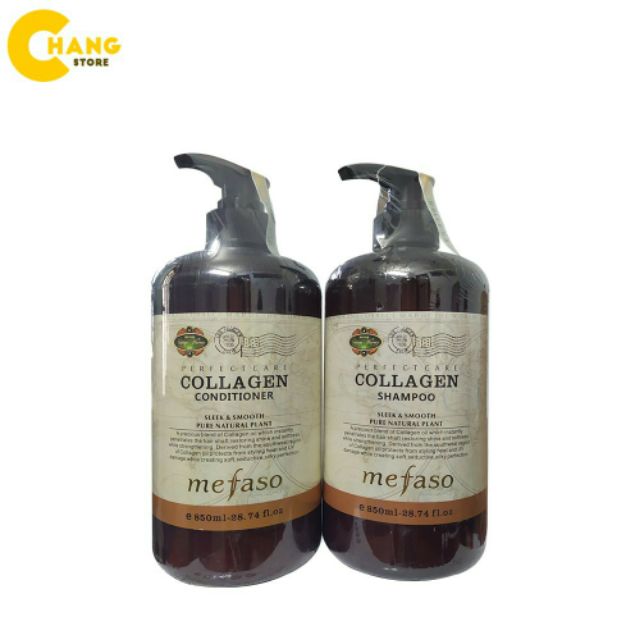 Combo cặp dầu gội + xả mefaso collagen