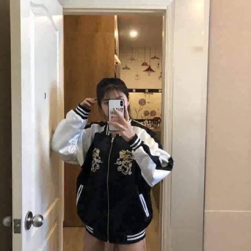 Áo bomber thêu rồng hàng l1 về sll