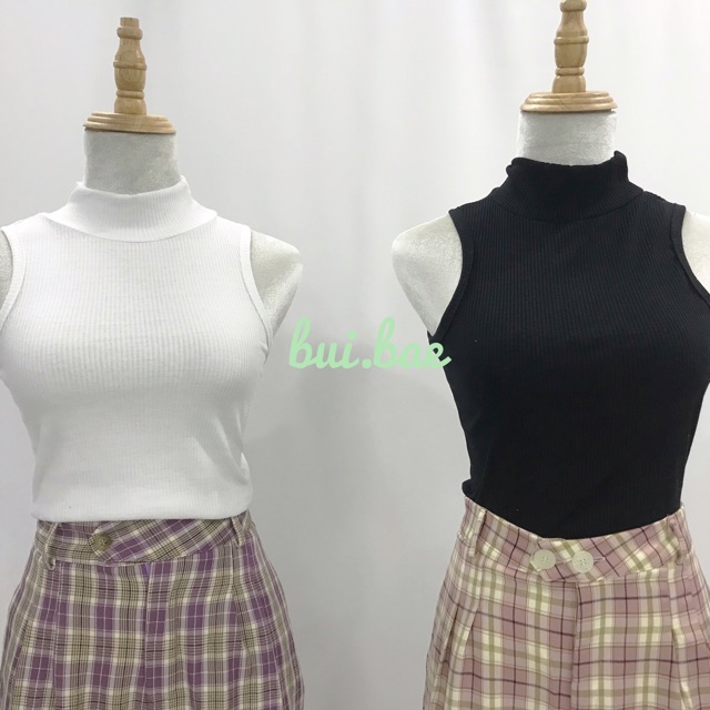 áo thun ôm croptop không tay kiểu ba lỗ ngược nữ