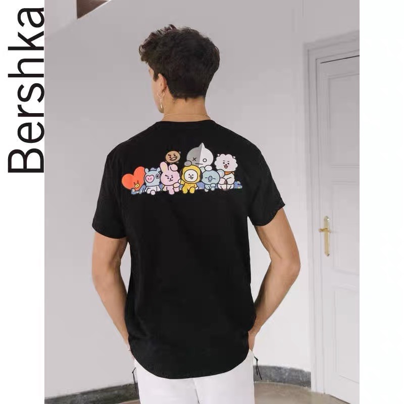 Áo thun BT21 x Bershka đen chính hãng {SALE}