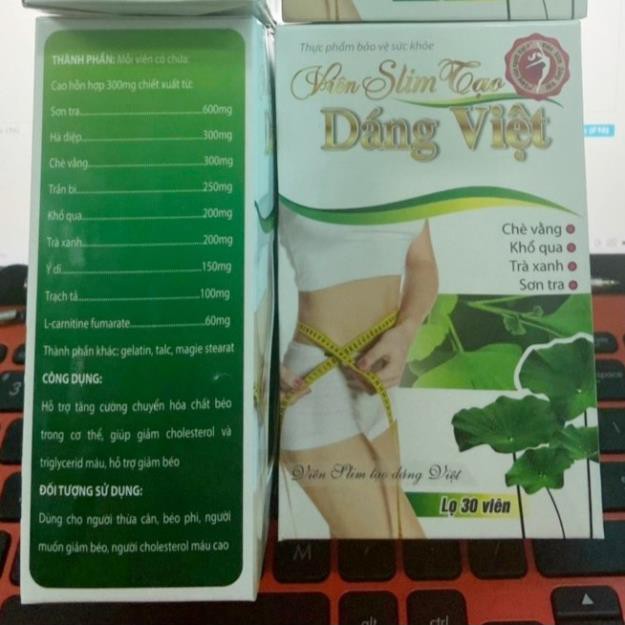 Viên SLIM tạo dáng việt Hỗ trợ giảm cân, giữ dáng, tạo vóc giáng thon ngọn