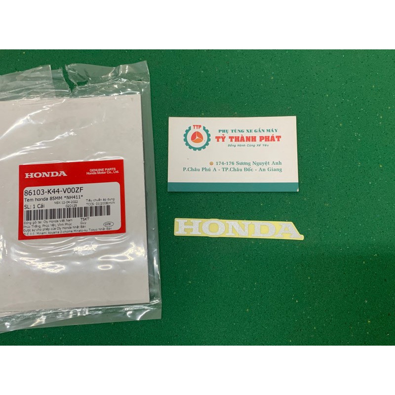 Tem chử Honda 85mm Vision 14 nền trong chử Bạc
