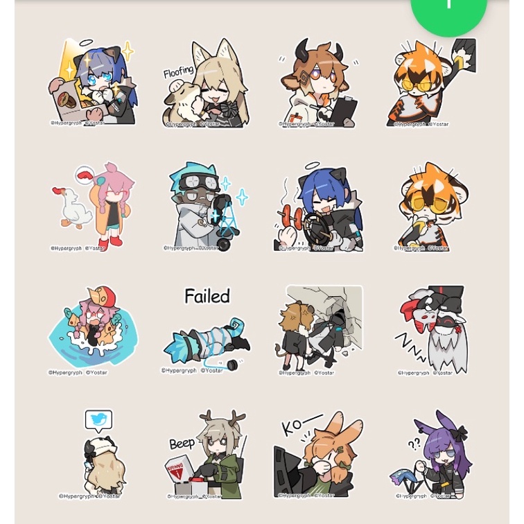 Sticker anime Arknights 30-60 cái ép lụa khác nhau/hình dán Arknights