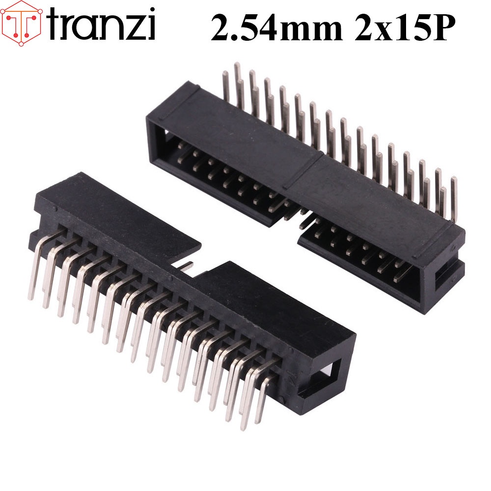 Giắc cắm header 2.54mm IDE IDC DC3 2x15P chân cắm cong đen - túi 5 cái