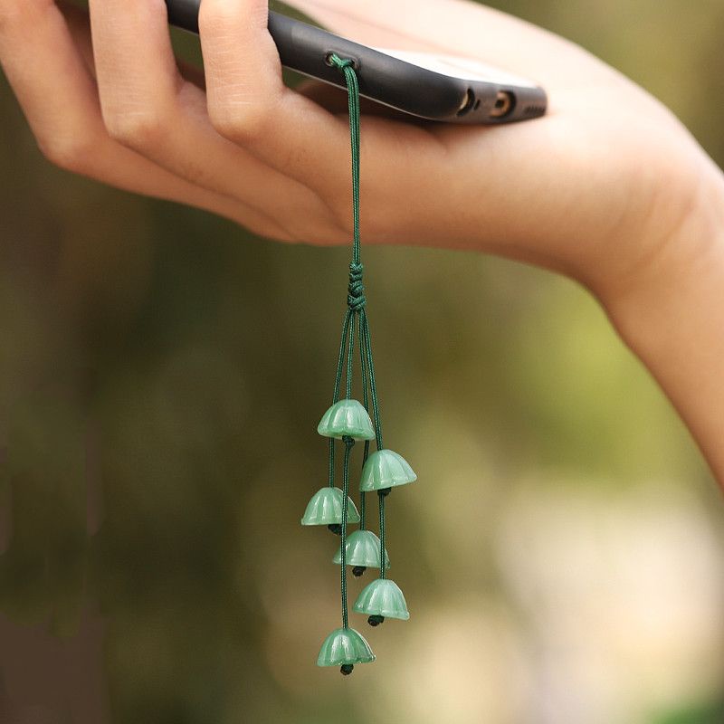 Móc khóa phong thủy, dây đeo điện thoại, balo, túi xách, ví cầm tay hình đài sen ANMK02