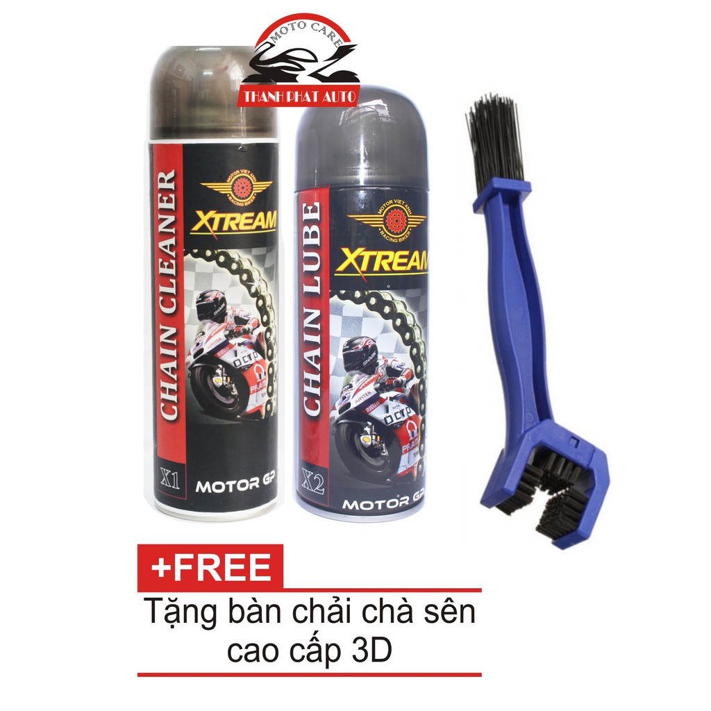 BỘ ĐÔI XỊT DƯỠNG SÊN , XÍCH MÔT , XE MÁY CAO CẤP XTREAM X2 400ML VÀ 5OOML TẶNG BÀN CHAI 3D