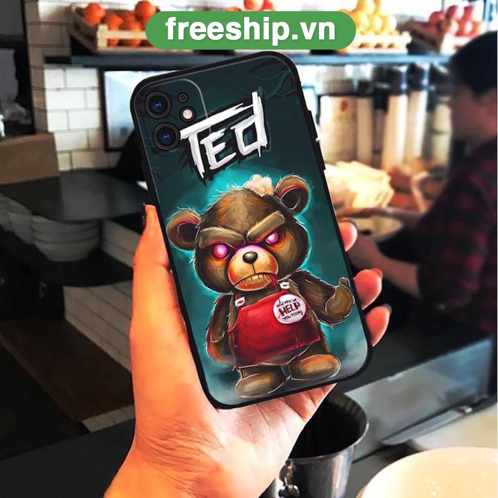 Ốp lưng iphone hình Gấu Teddy Ngầu - Gấu kinh dị cho điện thoại ốp BVC 1312 11 Pro Max 14 XR x XS max 6 6S 7 8 Plus