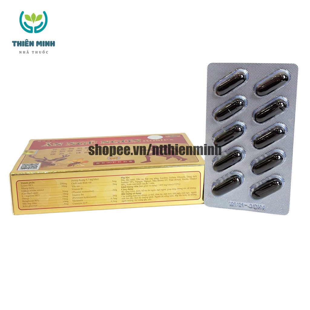 Viên Ăn Ngủ Ngon Rostex tăng cảm giác thèm ăn, dễ ngủ - Hộp 30 viên