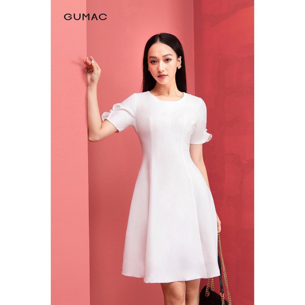 [Mã WAGU12 giảm 20% tối đa 50k đơn 150k] Đầm cúc tay trang trí GUMAC DA9247 | BigBuy360 - bigbuy360.vn