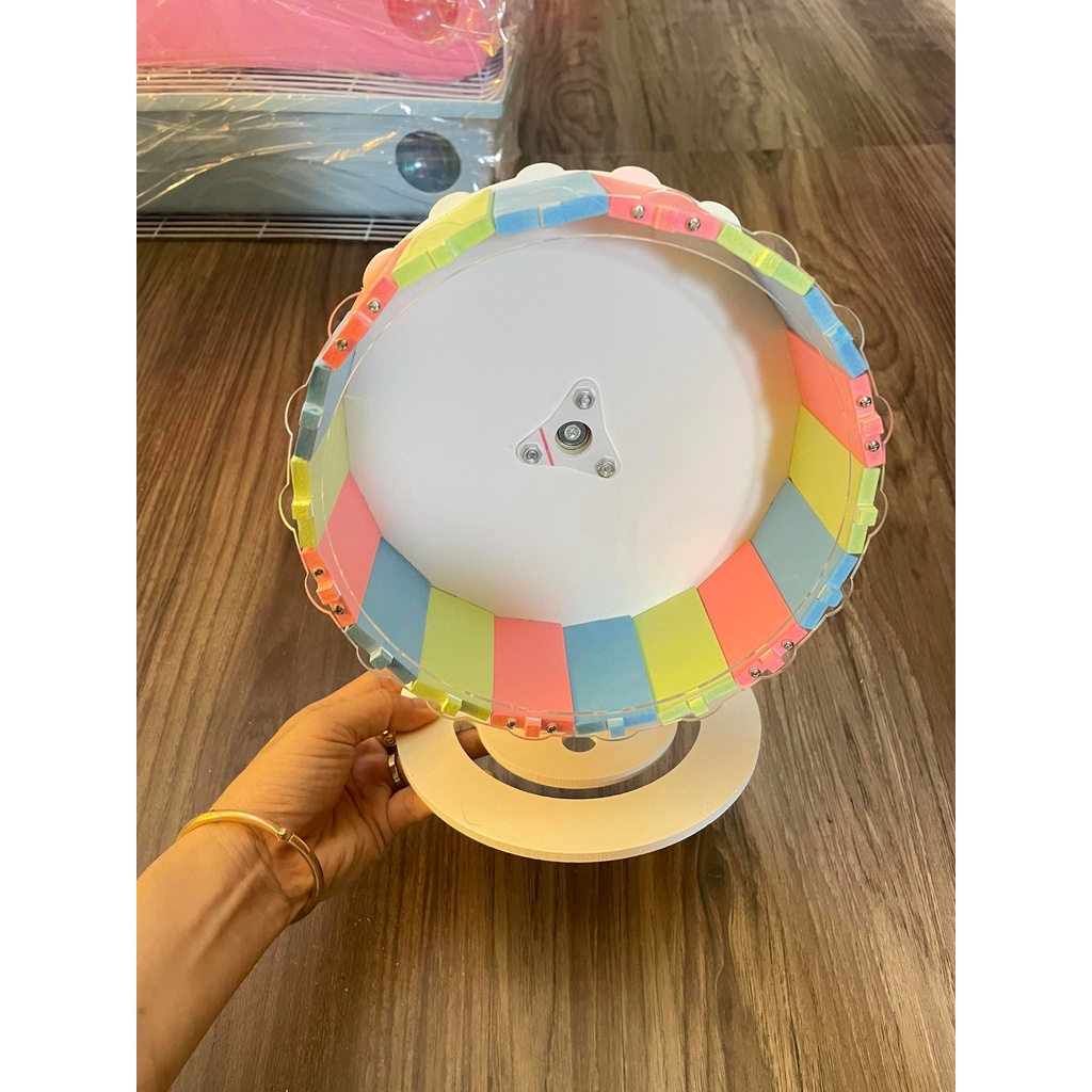 Whell gỗ ép lắp ráp Đa sắc size 16cm,18,5cm,21cm cho hamster,nhím,bọ ,..