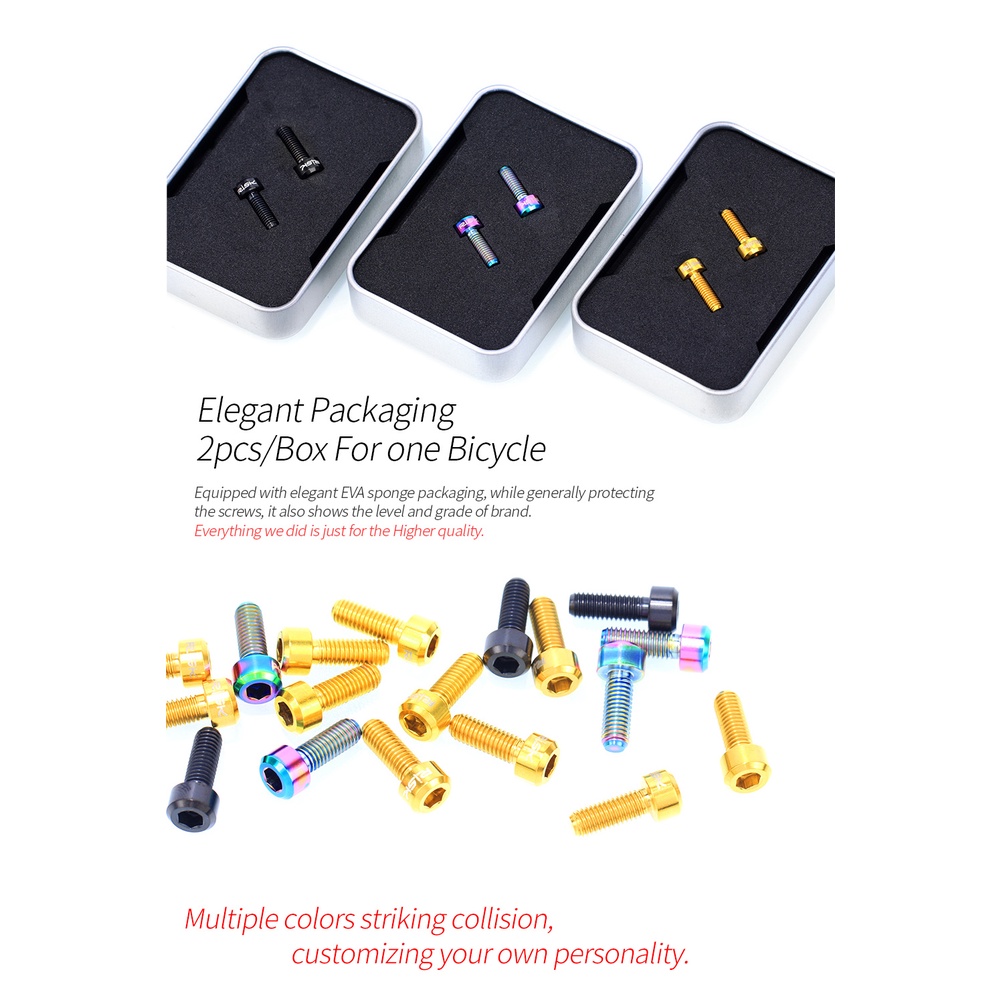 1 Bộ Ốc Vít Cố Định Cùi Đề Xe Đạp Siêu Nhẹ Bằng Hợp Kim Titan M5x14 Cho Xe Đạp MTB