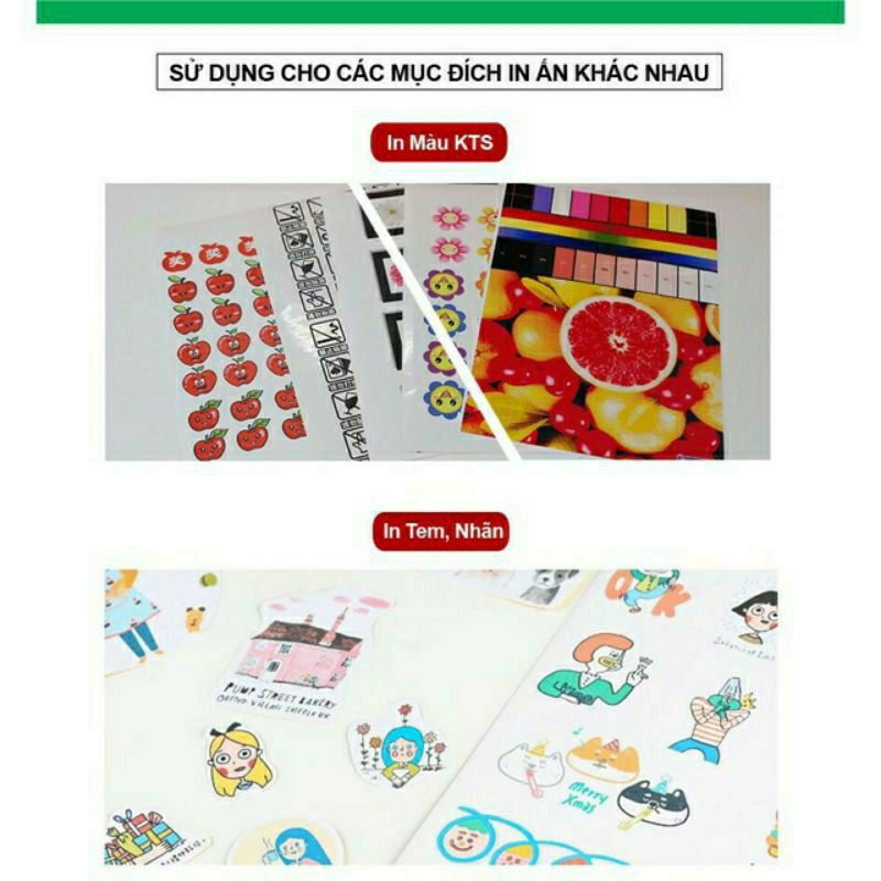 Giấy in nhãn dán -Decal 1 mặt bóng A4 135gsm 50 tờ/ xấp