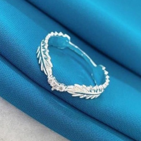 Nhẫn Bạc Nữ Đơn Giản, Nhẫn bạc ý ⚜️FREESHIP⚜️ Nhẫn Nữ Nguyệt Quế