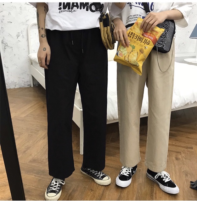 Quần Baggy kaki trơn ( Có video thật )