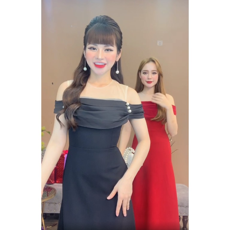 Monoco- 	Váy trễ vai dáng dài cao cấp- 8684 | BigBuy360 - bigbuy360.vn