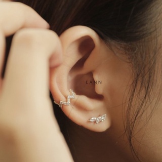 Khuyên cánh 3 đá hạt thóc BẠC S925 LANN E176