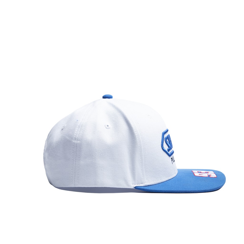 Nón snapback SHOEI màu trắng vành xanh dương 93 - Logo thêu