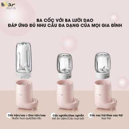 Máy xay thực phẩm cho trẻ em Bear GR-B03V1 - pink