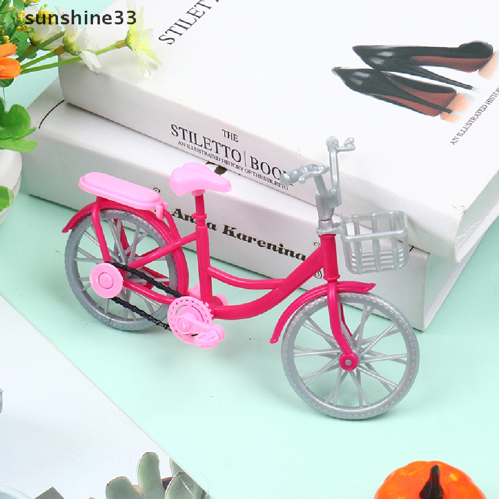SU Dollhouse Single Bicycle Outdoor Sports Toy Photo Decoration for 30cm Doll Toys n