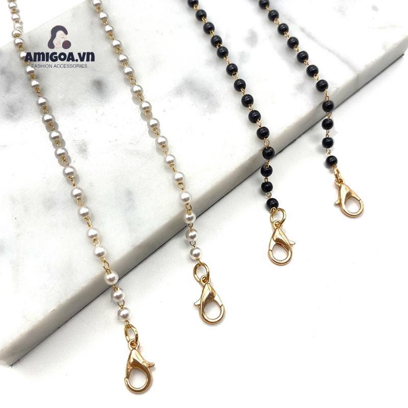 ✨✨Dây Xích Kim Loại Đính Ngọc Trai Chống Trượt Đeo Kính