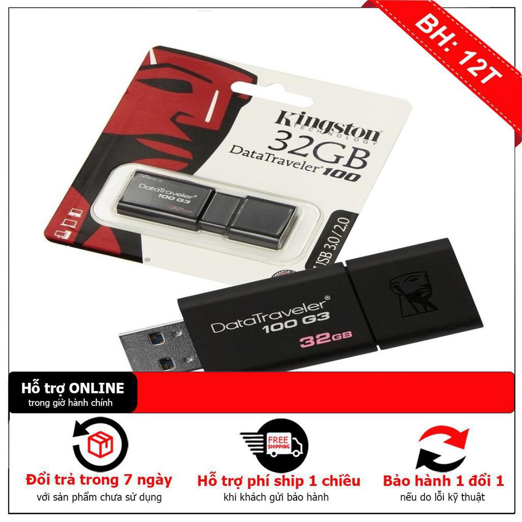 BH12TH 💥 USB Kingston DT100G3 USB 3.0 32 GB / 16GB -Bảo hành 2 năm (SPC/FPT) Chính Hãng ( FREE SHIP ĐƠN TỪ 50K ) | BigBuy360 - bigbuy360.vn