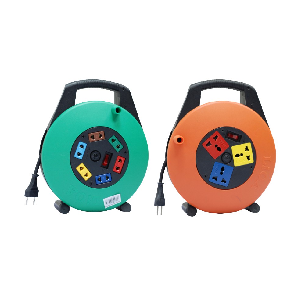 Ổ cắm kéo dài quay tay kiểu xách tay 10 mét 15A XTD10-2-10A LIOA