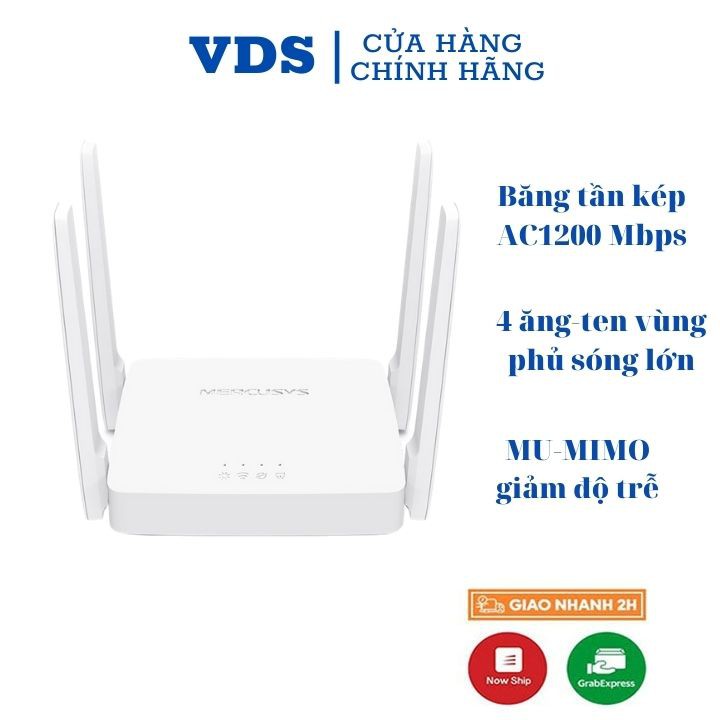 Router wifi Mercusys AC10 bộ phát wifi băng tần kép chuẩn AC1200 - Cục phát wifi VDS shop