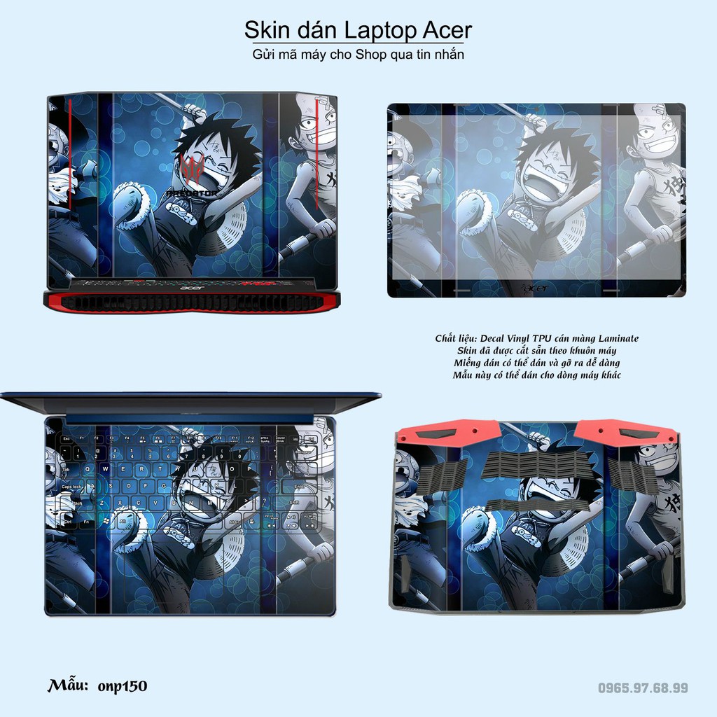 Skin dán Laptop Acer in hình One Piece nhiều mẫu 19 (inbox mã máy cho Shop)