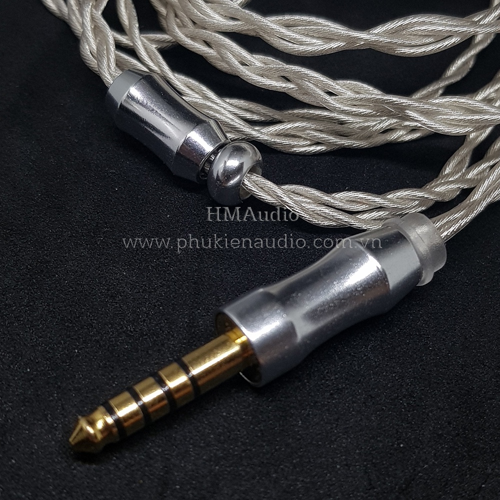 Dây tai nghe đồng mạ bạc OFC 1.2mm tết 4 - Sennheiser IE100/ IE400/ IE500 Pro