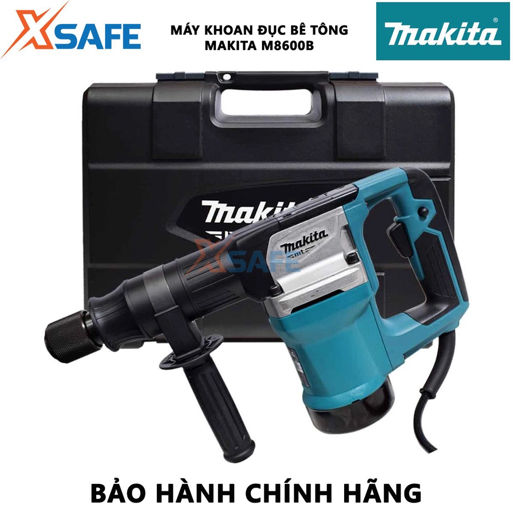 Máy khoan đục bê tông Makita M8600B Máy đục công suất 900W, tốc độ đập 2900l/p, lực đập 7.2J, dây dẫn dài 2.5m - [XSAFE]