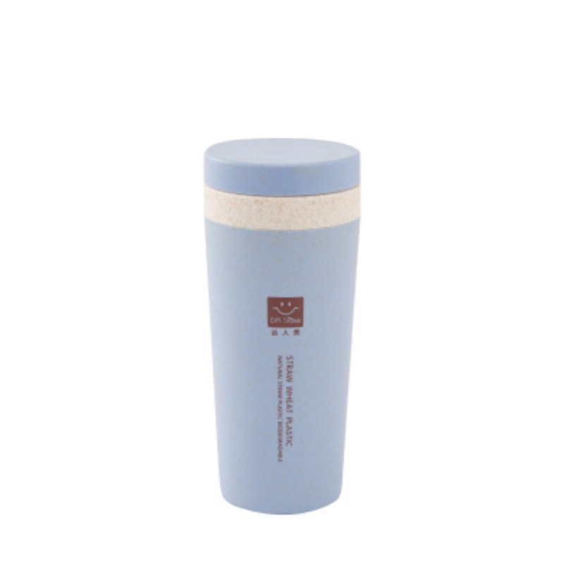 Cốc nước nhựa lúa mạch có nắp đậy tiện lợi