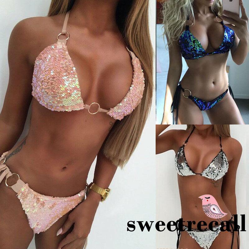 Bộ bikini hai mảnh áo nâng ngực kèm quần lót kim sa siêu quyến rũ cho nữ | BigBuy360 - bigbuy360.vn