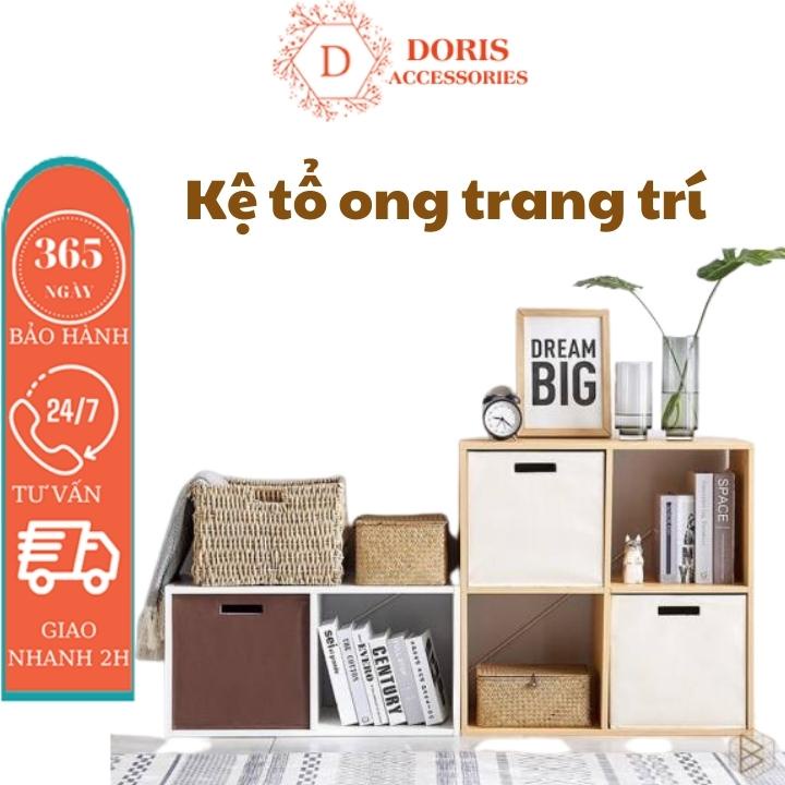 Kệ tổ ong gỗ MDF 2 ô trang trí phòng khách, phòng đọc sách l Kệ sách tổ ong 2 ô màu trắng, đựng đồ trang trí tiện lợi
